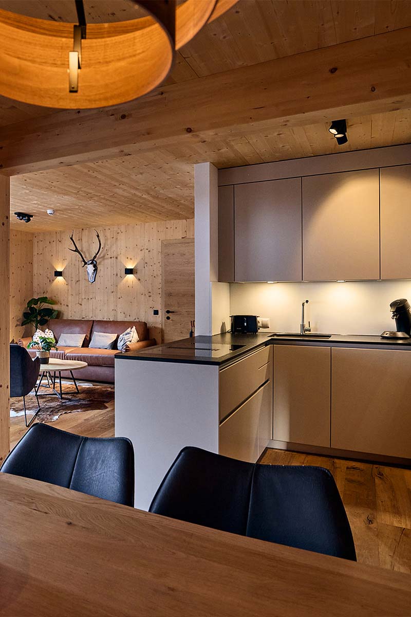 Apartment Chalet Küche Wohnraum